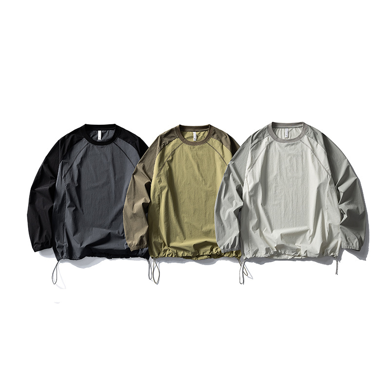 Nylon Letter Print Training Raglan Oversized Tee