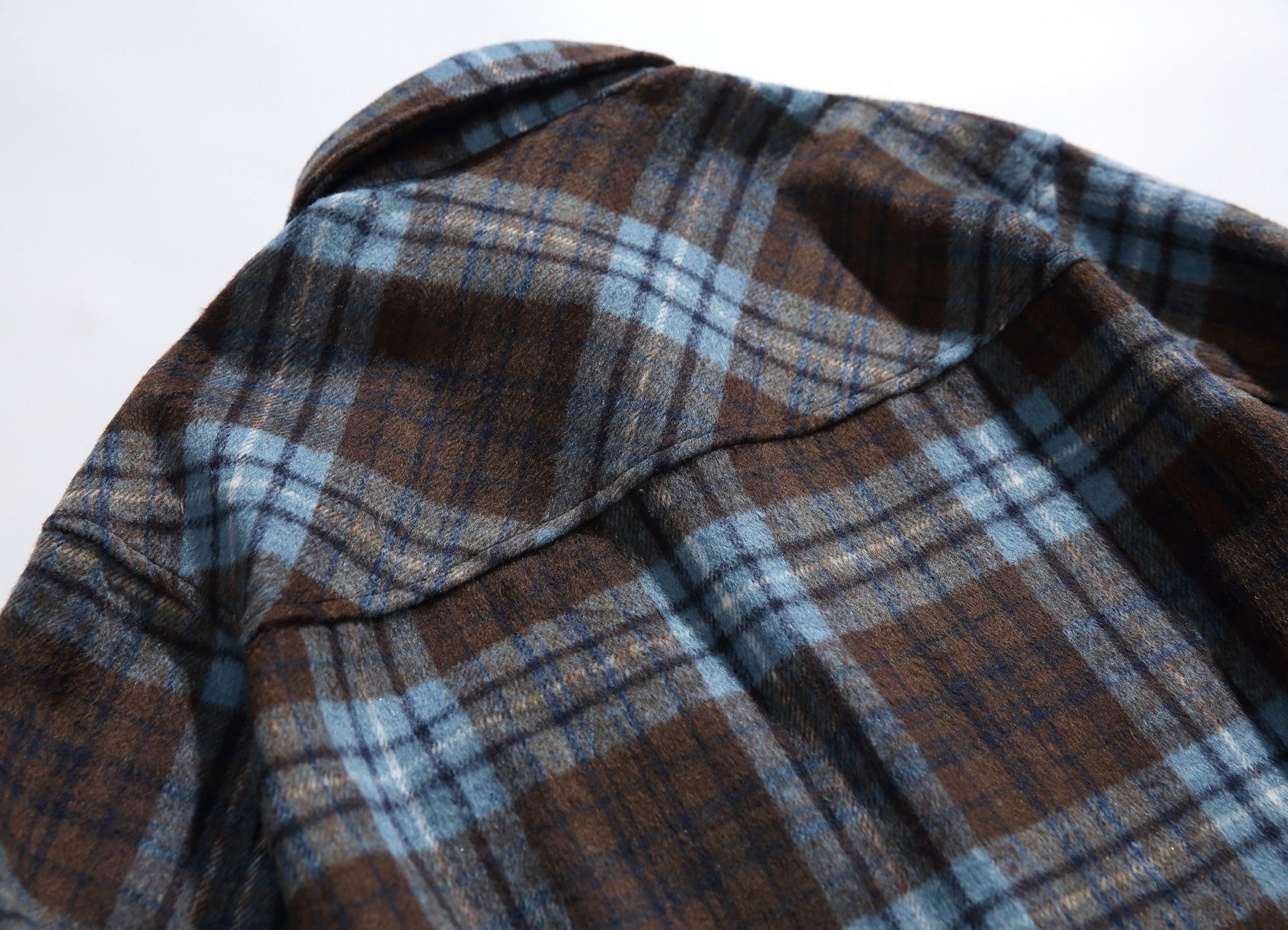 Oversized Two-Tone Checkered Polyester Appliqué Shirt