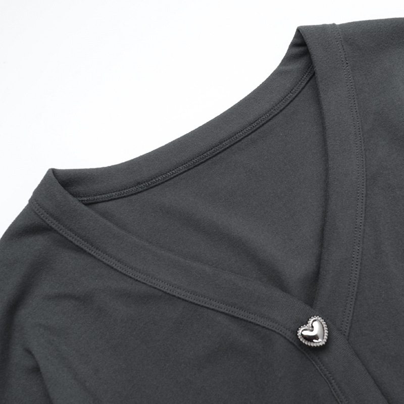 Long Sleeve Plunging Neck Mini Empire Dress