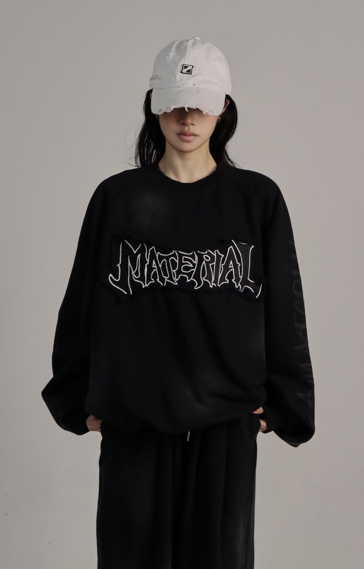 American Retro Cotton Loose Fit Letter Hoodie