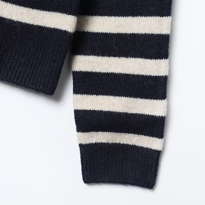 Loose Fit Stripe Long Sleeve Sweater