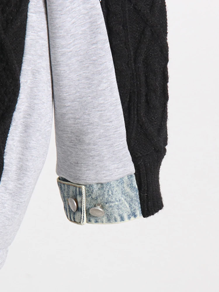 Ladies Oversized Cotton Collet Asymmetric Sweater
