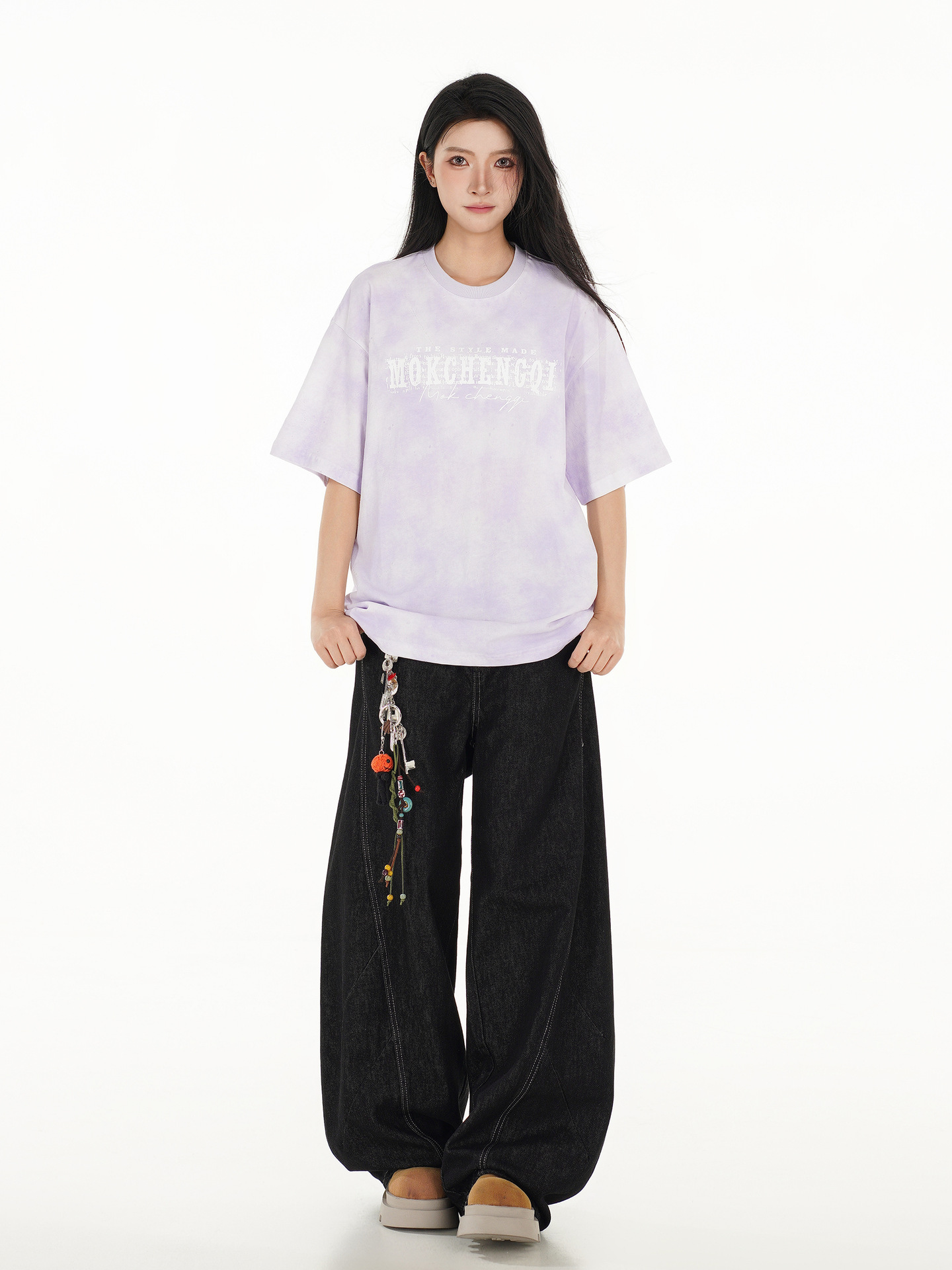 Oversized Cotton Swirled Graphic T-Shirt