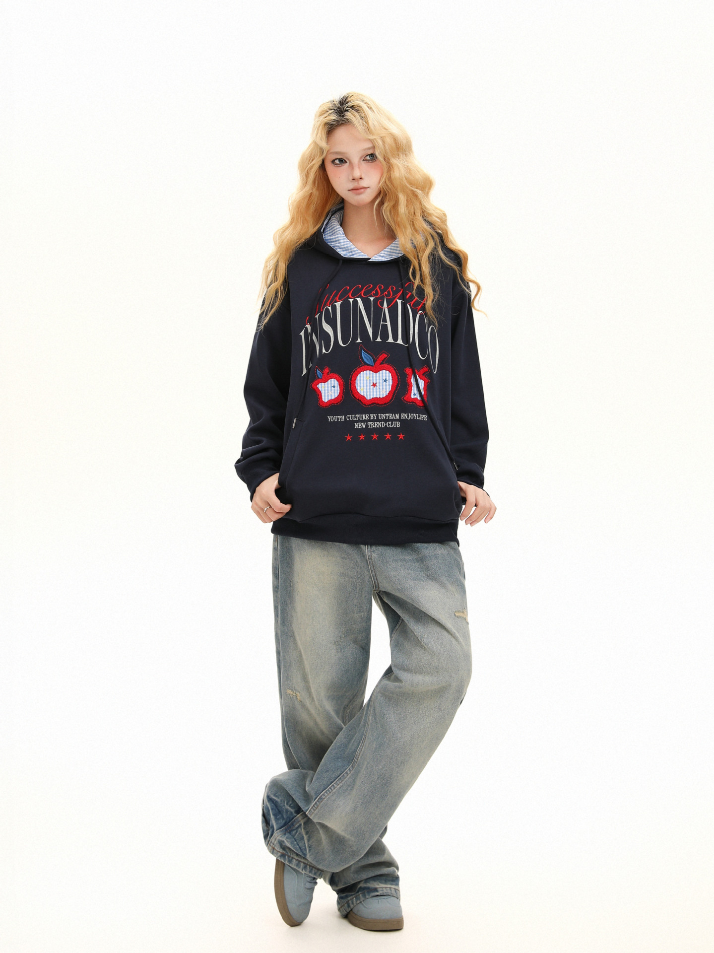 Unisex Cotton Applique Hoody