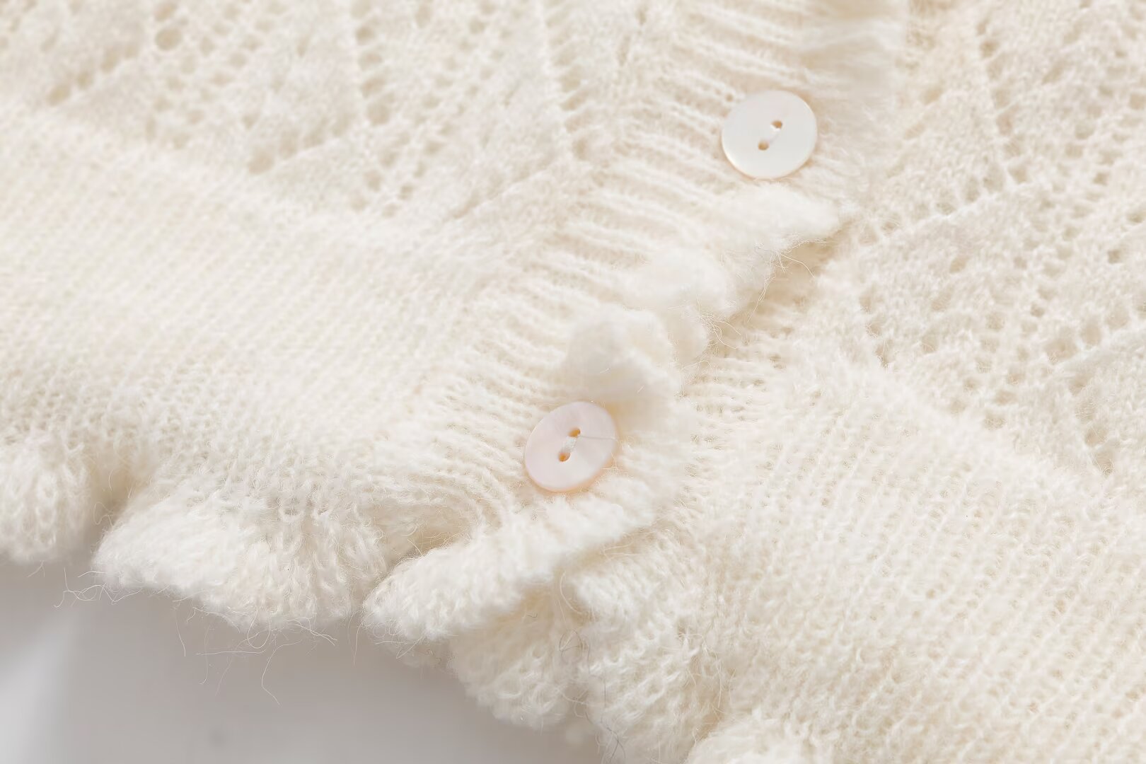 Ladies' Regular Fit Solid Polyester Button-Front Cardigan