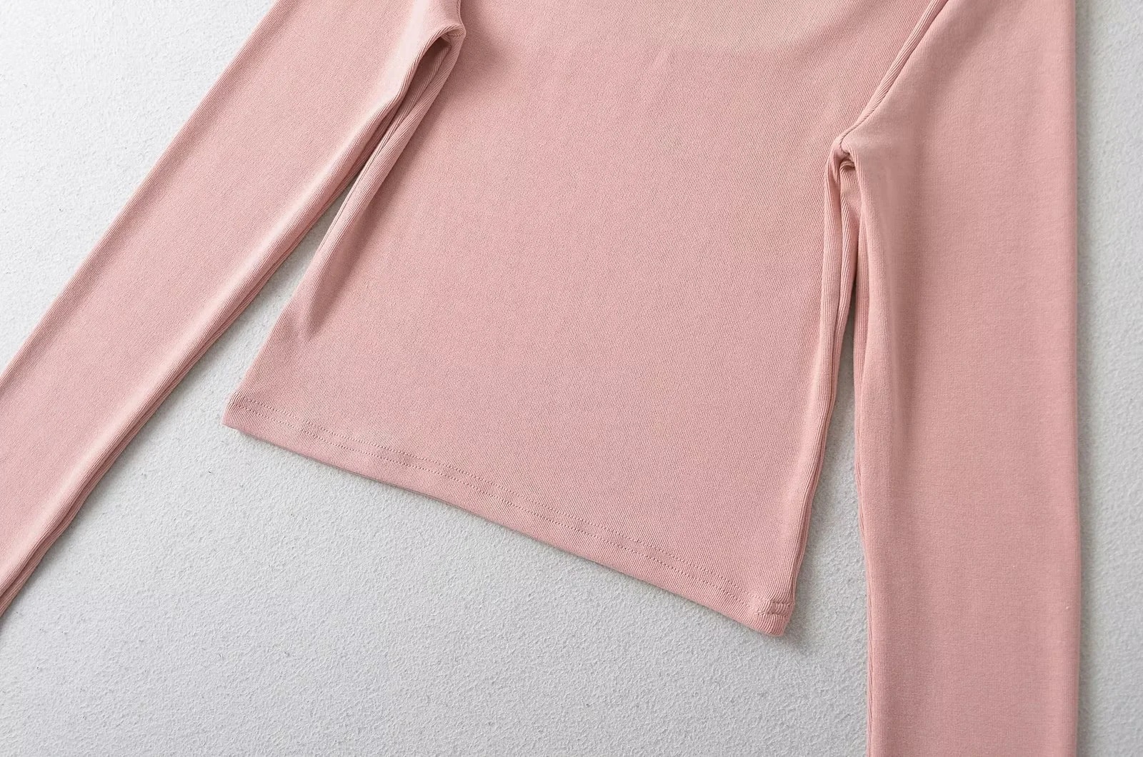 Wide Scoop Long Sleeve Cotton Top
