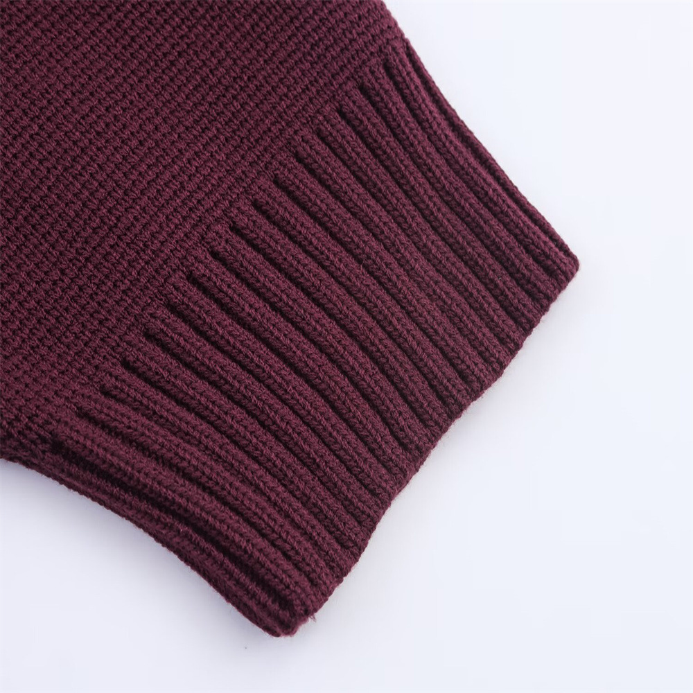 Ladies Crew Collar Plain Elbow Sleeve Sweater