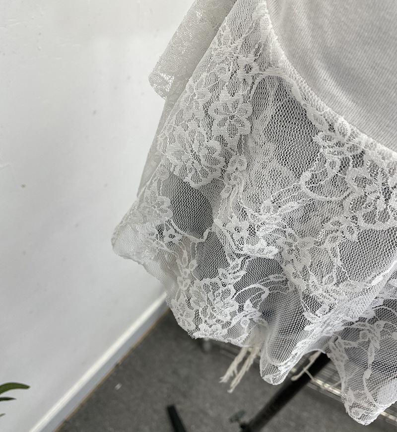 Sexy Lacy Crew Neck Slim Fit Tank Top