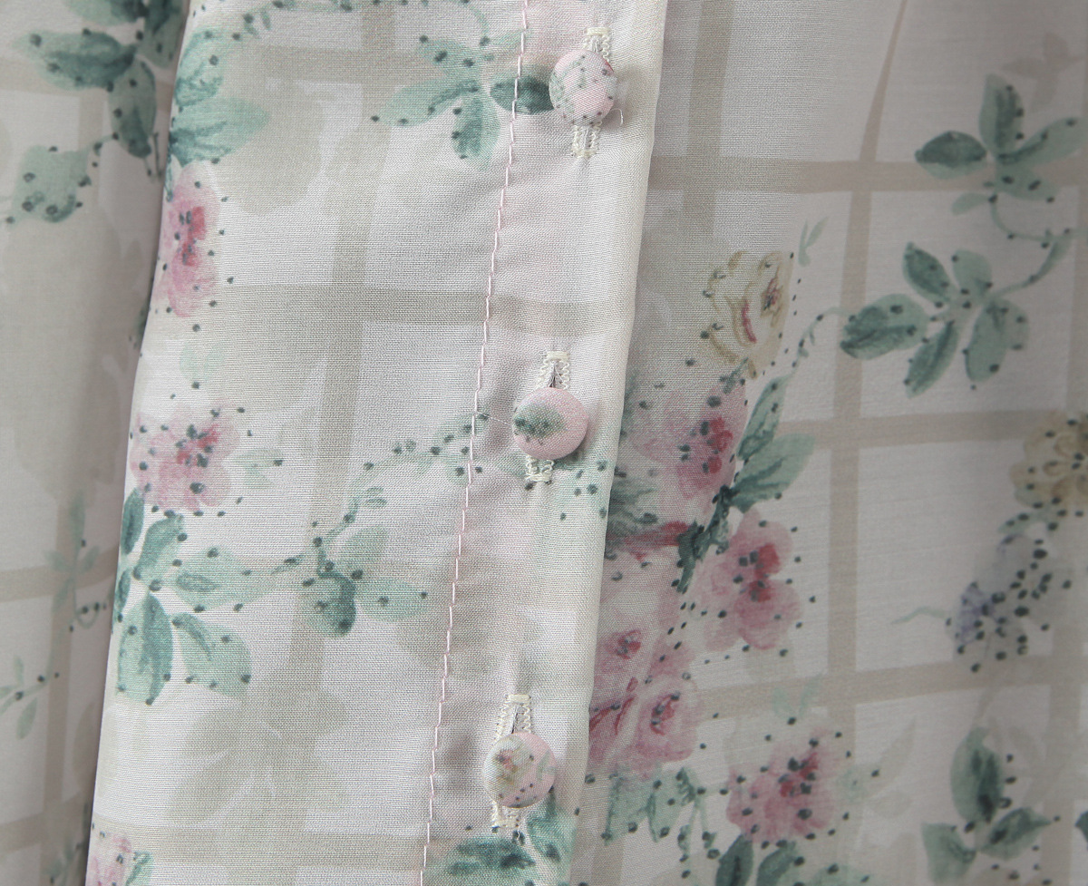 Square Neck Botanical Print Short Puff Resort Dress