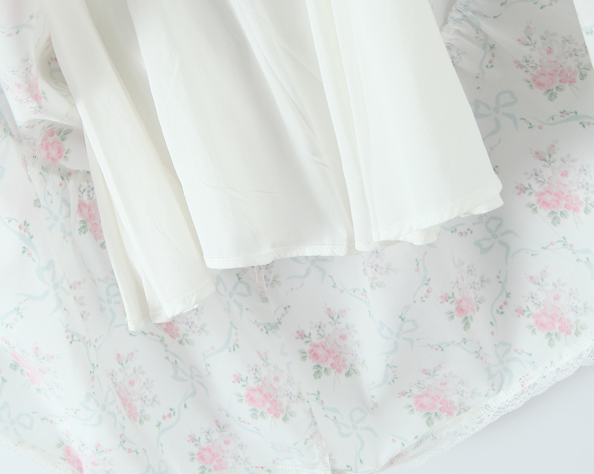 Sleeveless Botanical Print Midi Dress With Ribbon Tie