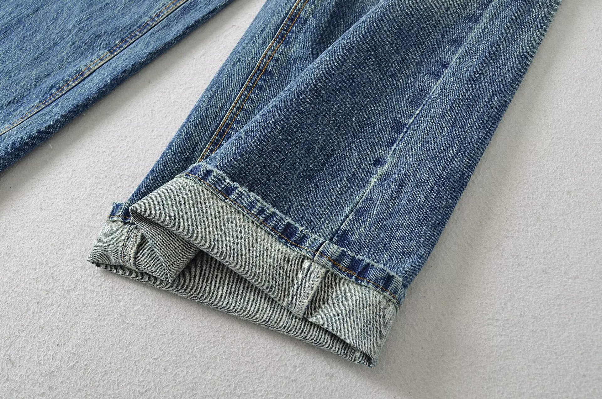 Embroidered and rhinestone loose wide leg jeans