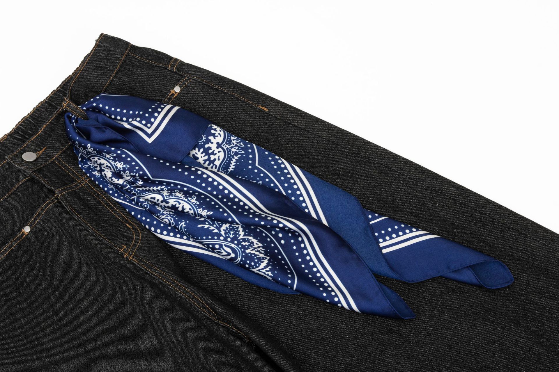 Street Style Vintage Raw Denim Deconstructed Design Men's Loose Wide-Leg Jeans