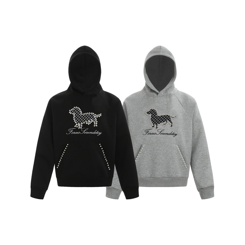 Oversized Cotton Blend Letter Print Hoodie