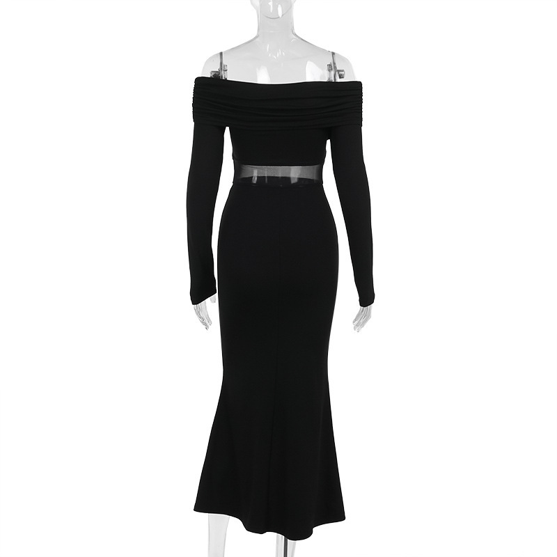 One Shoulder Full Sleeve Rayon Pencil Dress