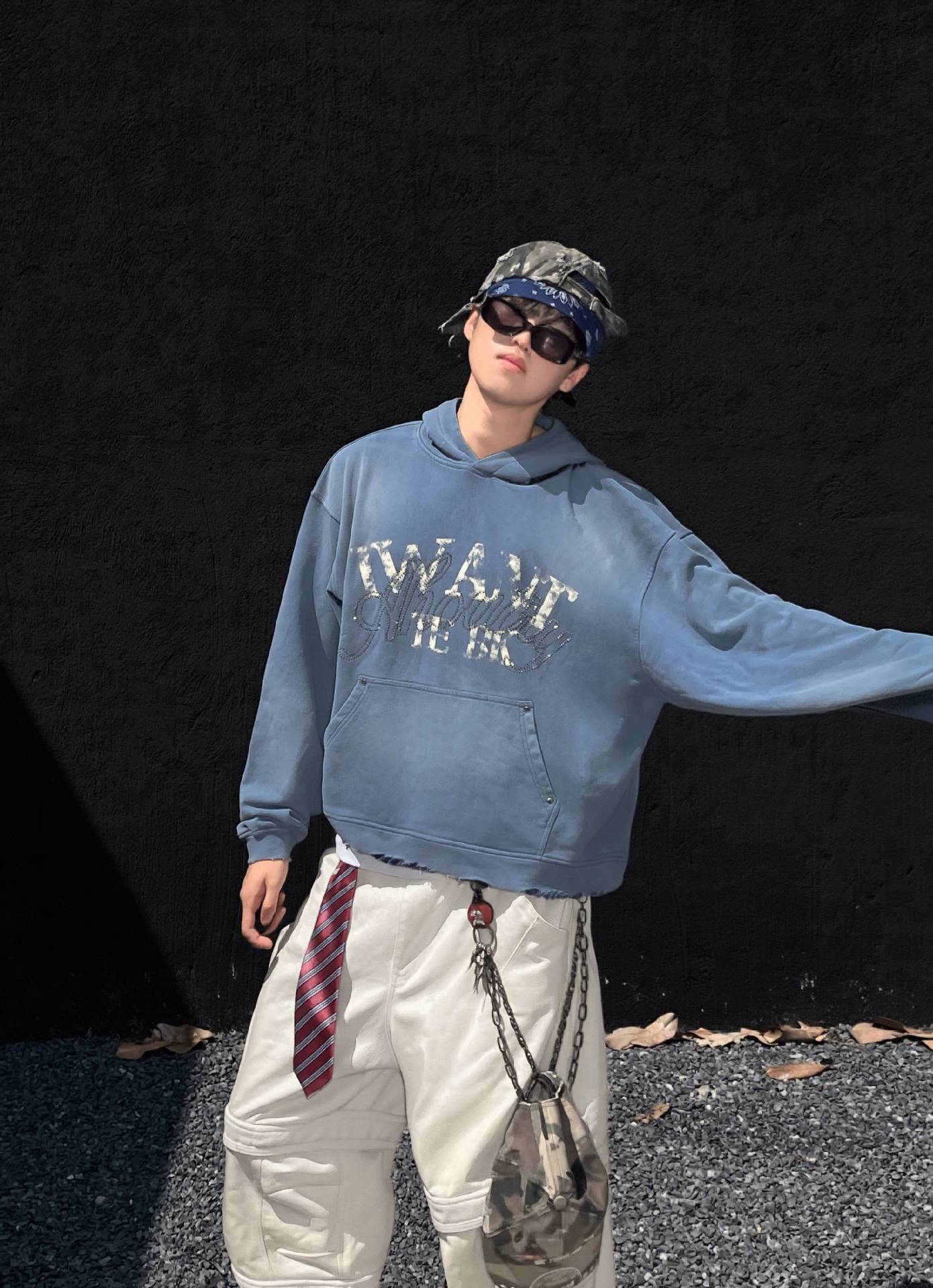 Man's American Retro Cotton Hoodie