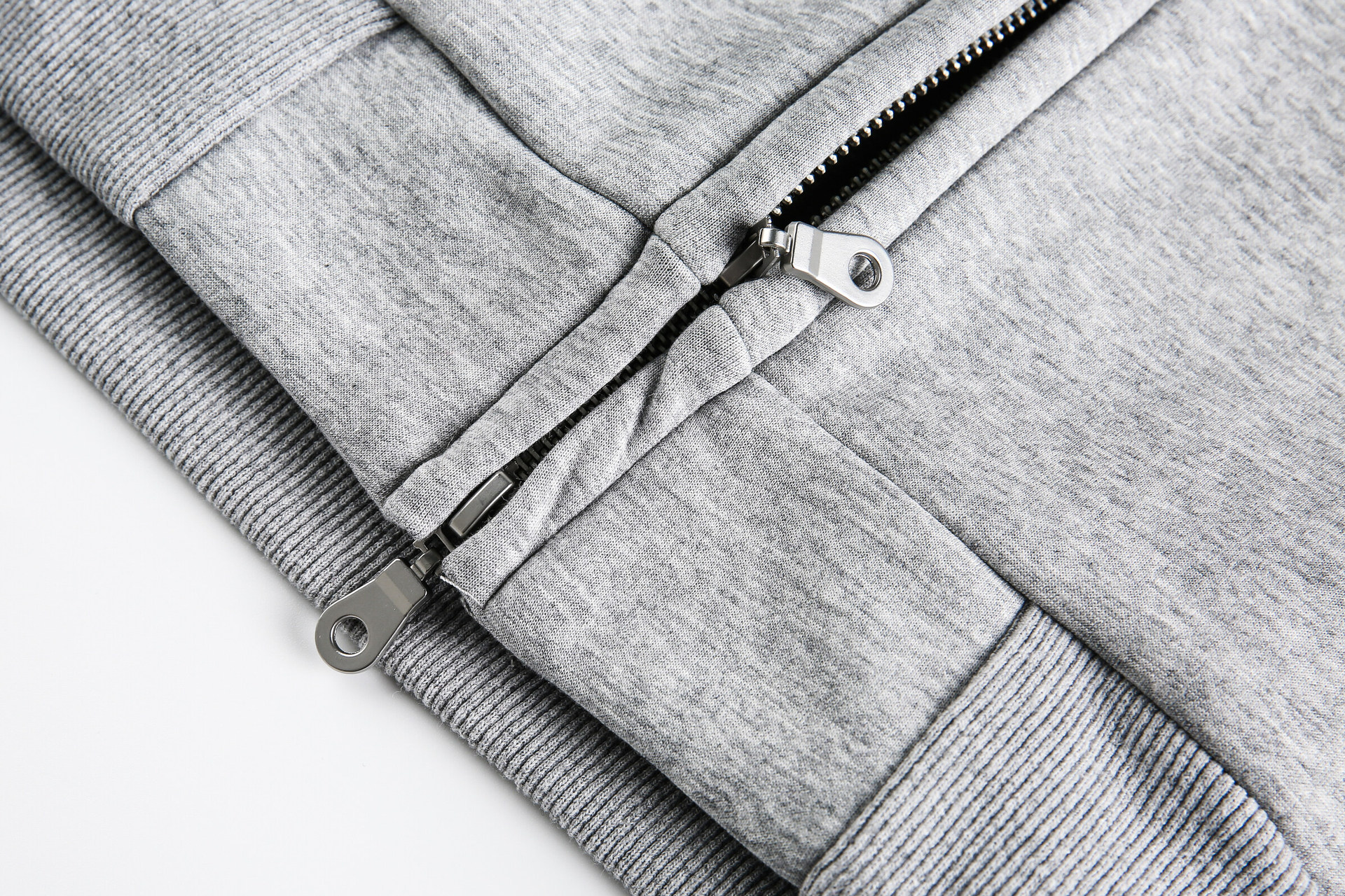 Detachable fur collar spliced zipper hoodie