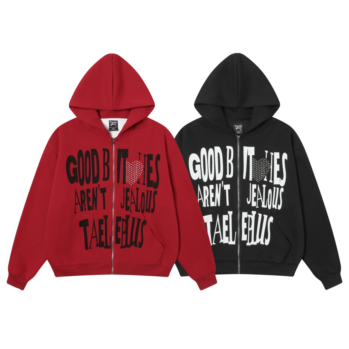 American Graphic Crystal Oversized Hooded Open Front Sweater