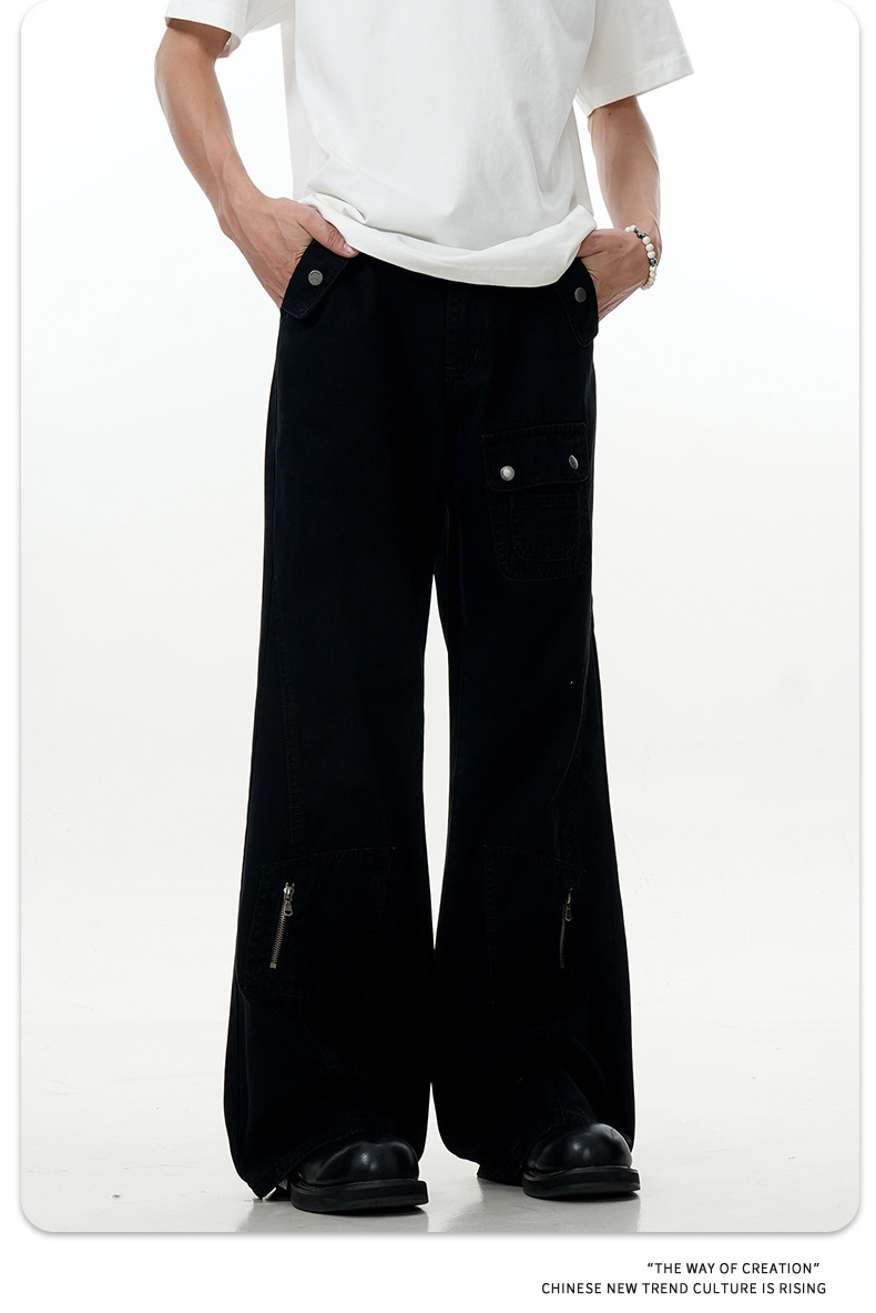 Post-Apocalyptic Deconstructed Design Loose Fit Casual Slimming Long Trousers
