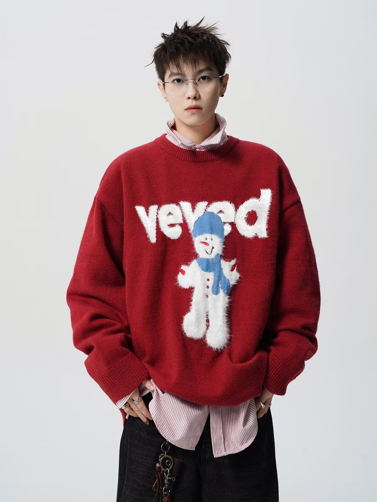 Holiday Frosty Alphabet Jacquard Sweater