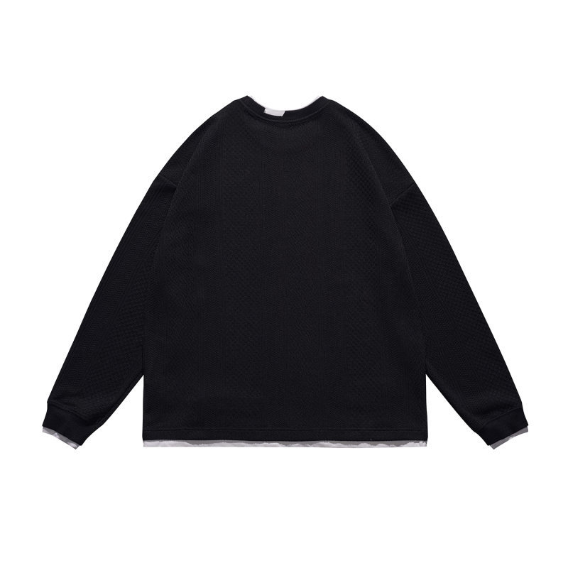 Layered Letter Print Oversized Hood Sweatshirt