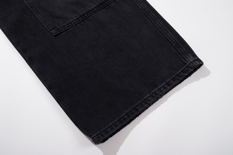 Loose Washed Multi-Pocket Straight Leg Wide Leg Jeans Unisex Loose Versatile Drapey Long Pants