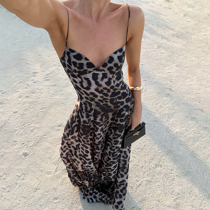 Bold Cheetah Pattern Sleeveless Maxi Dress