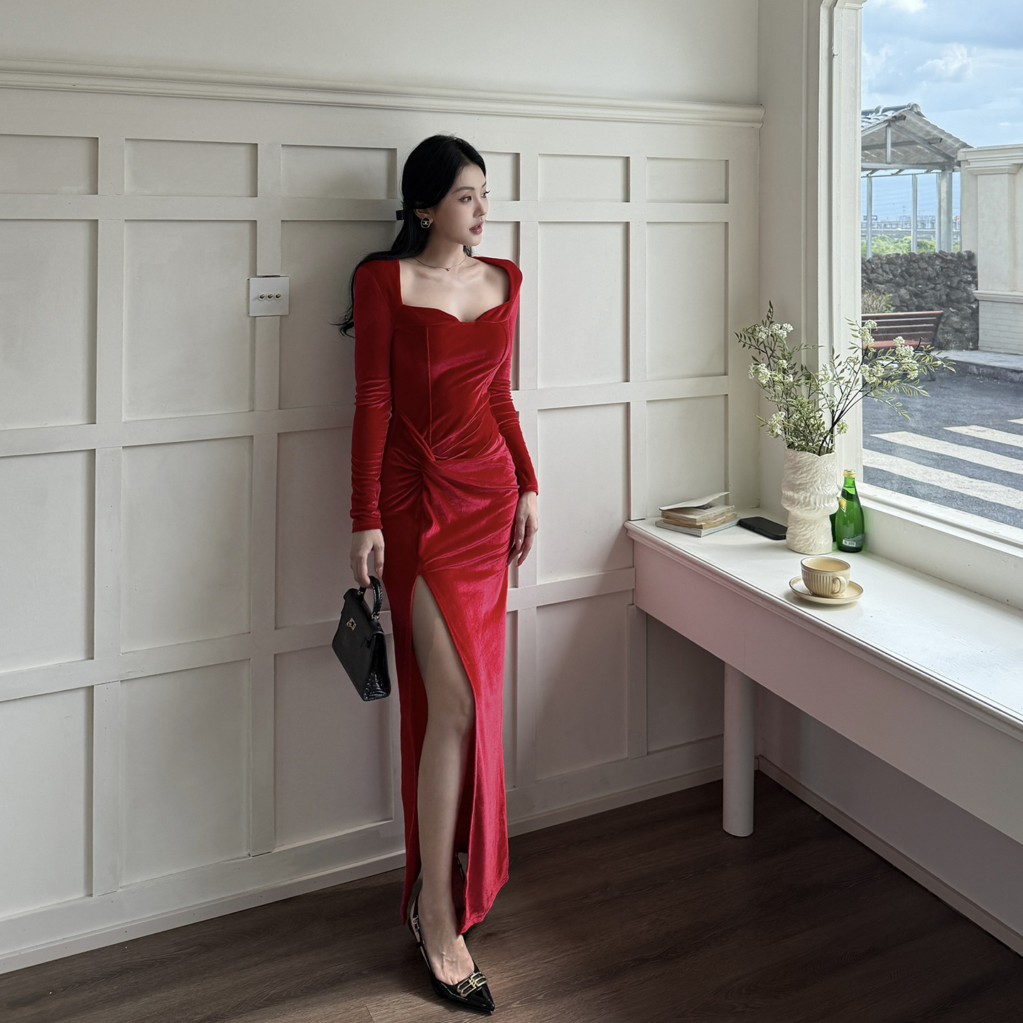 Bodycon Maxi Dress with Side Split