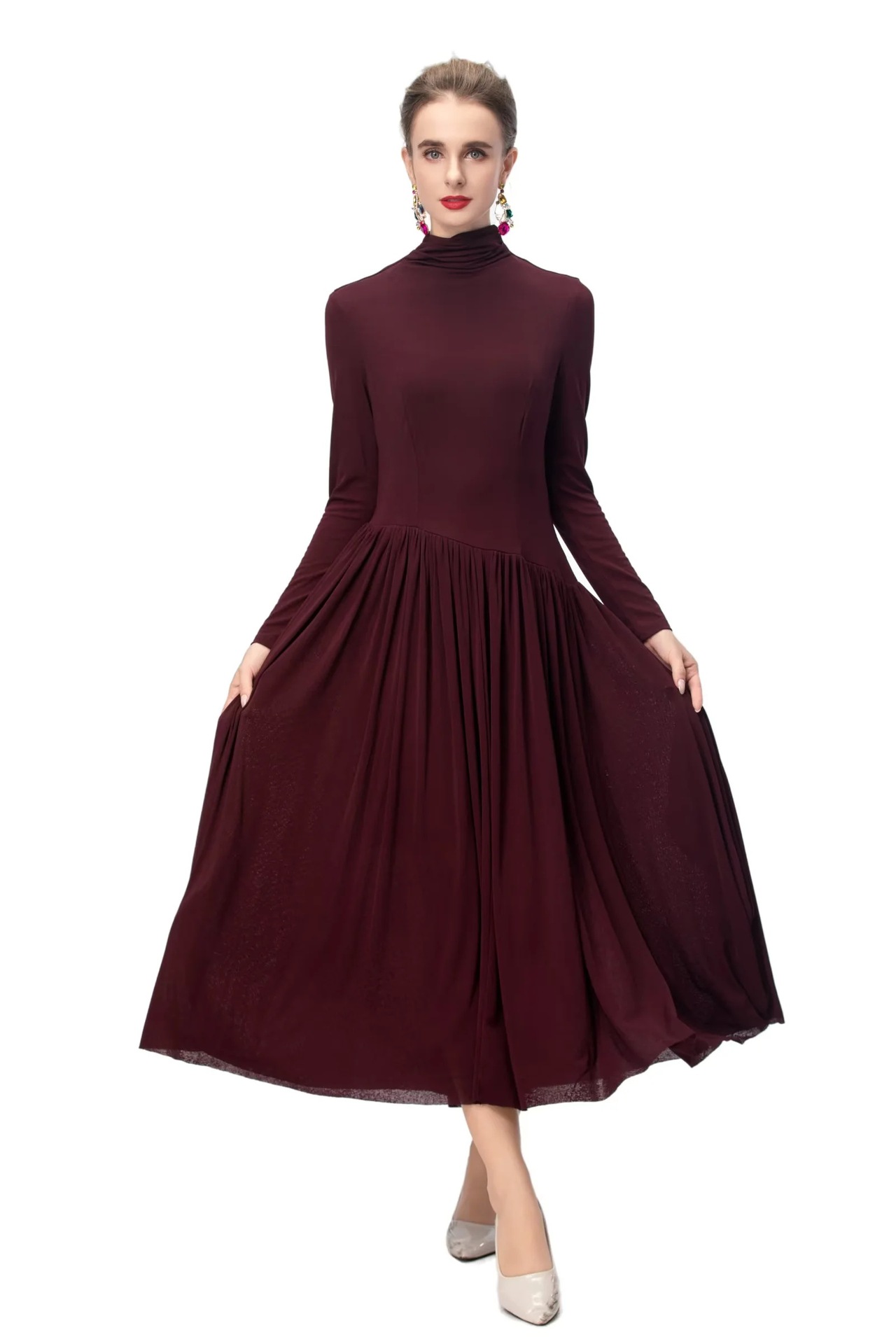 High-Rise Solid Chenille Commute Maxi Skirt