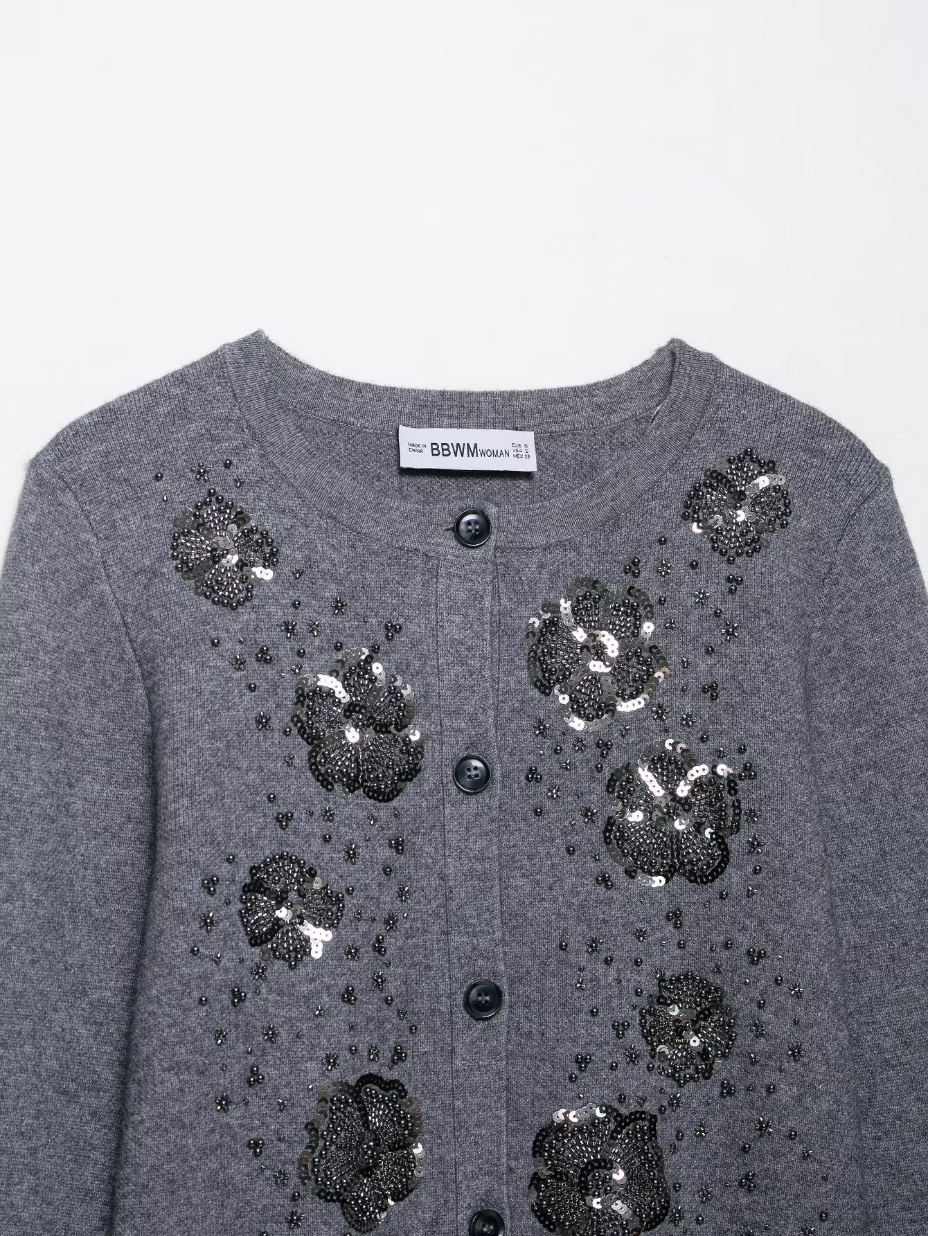 Embellished Polyester Streetwear Cardigan