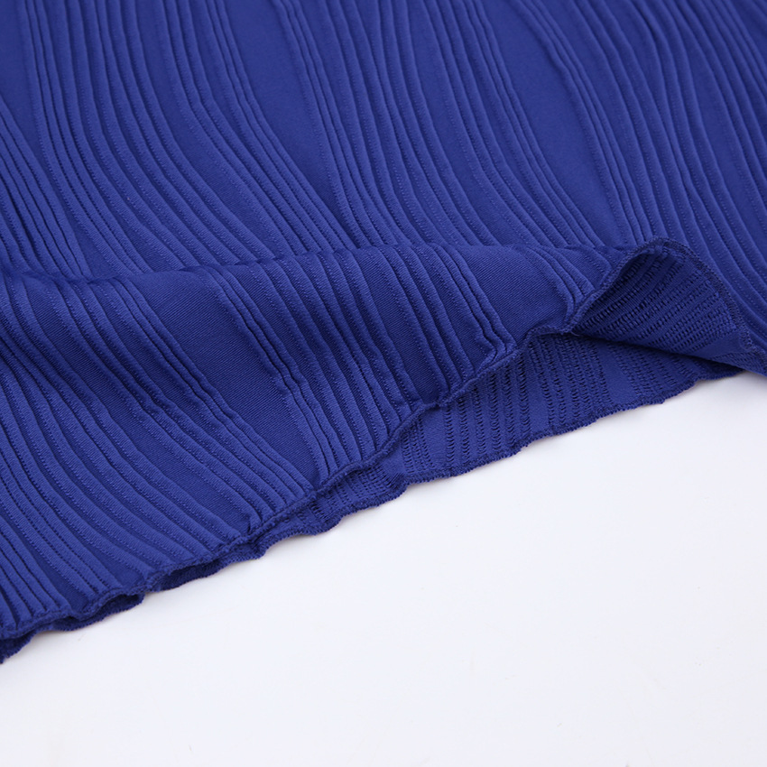 Ladies Navy Turtleneck Fitted Jersey Knit Pullover