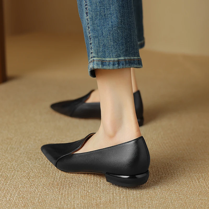 Premium Sheepskin Kitten Almond Pumps