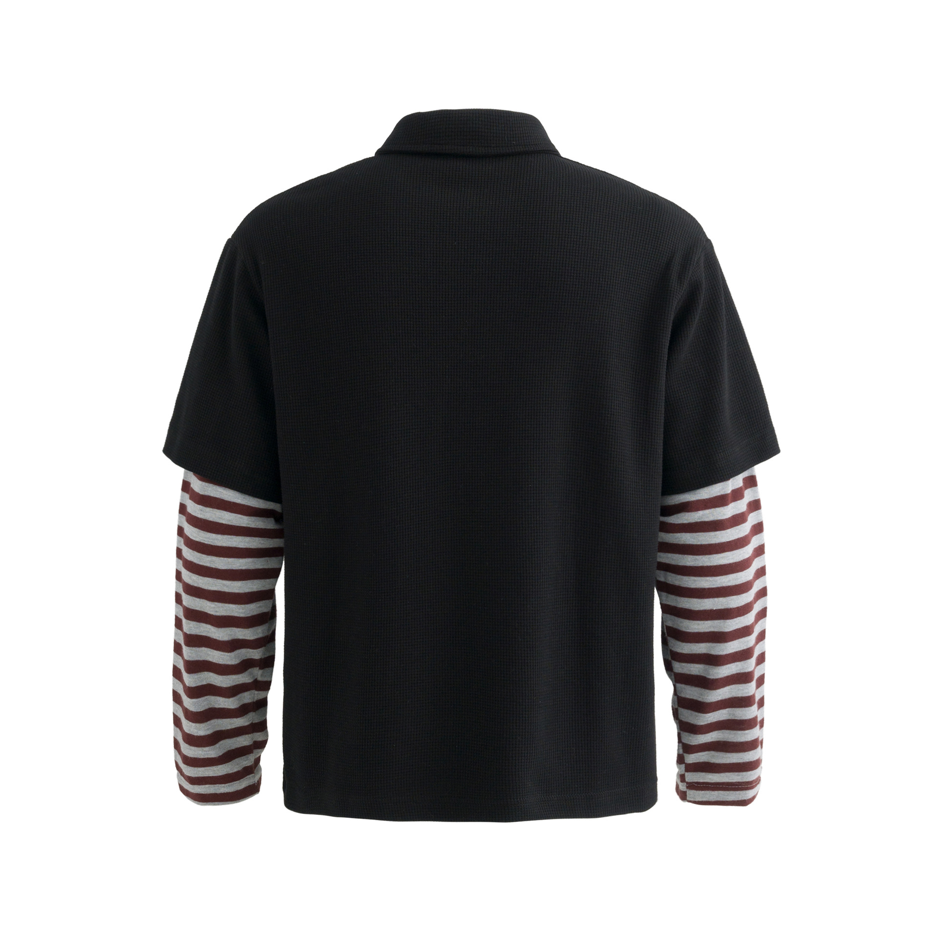 Button-Front Athletic Sweatshirt with Dual Bands