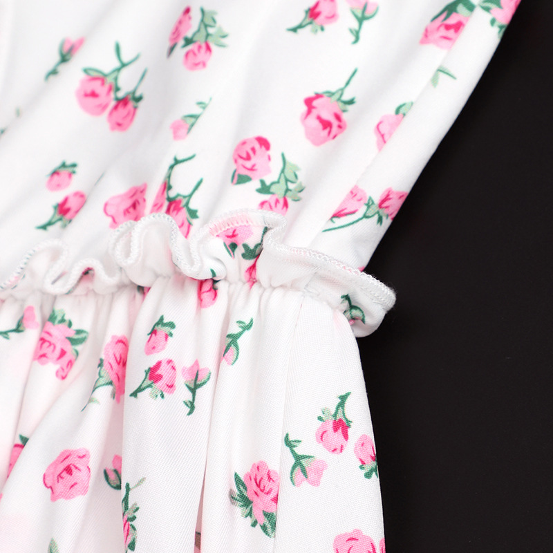 Scalloped Blossom Pattern Polyester Dress