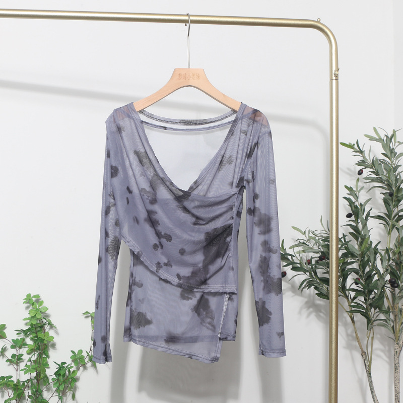 Desire Asymmetrical Long Single Sleeve Blouse
