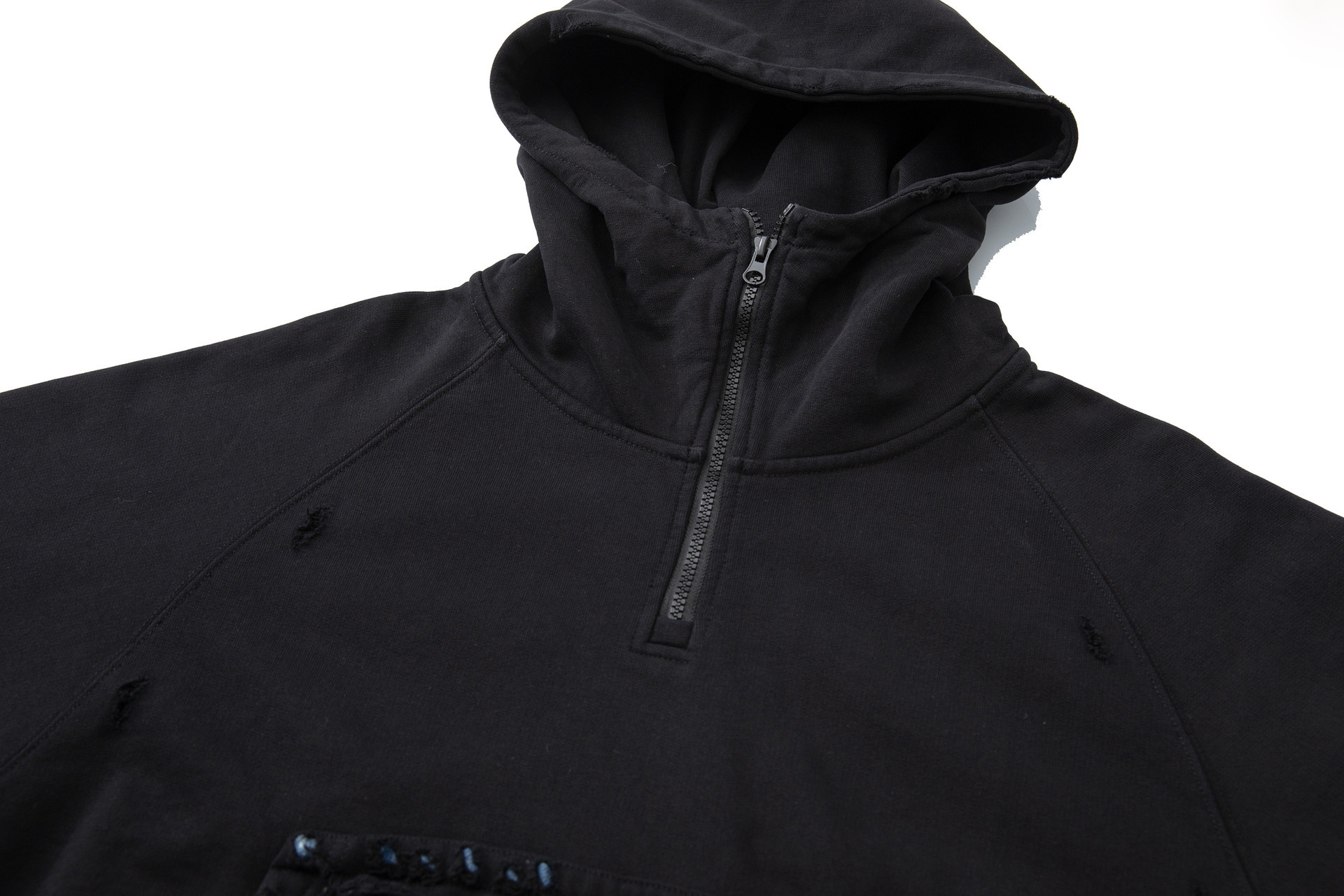 Loose Fit Printed Destroyed Hoodie