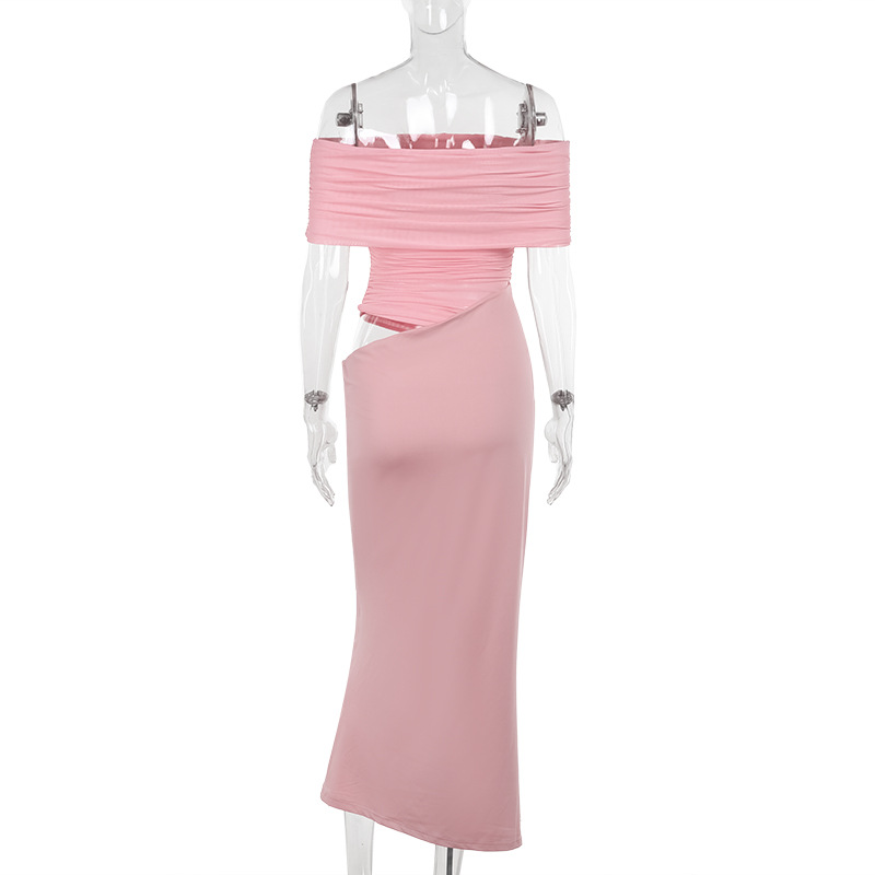 Ladies Asymmetric Midriff Cutout Bodycon Dress