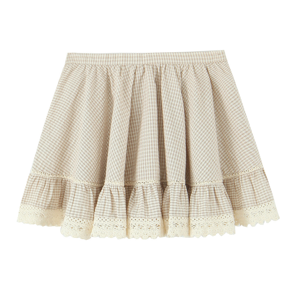 Stacked decorative plaid skirt