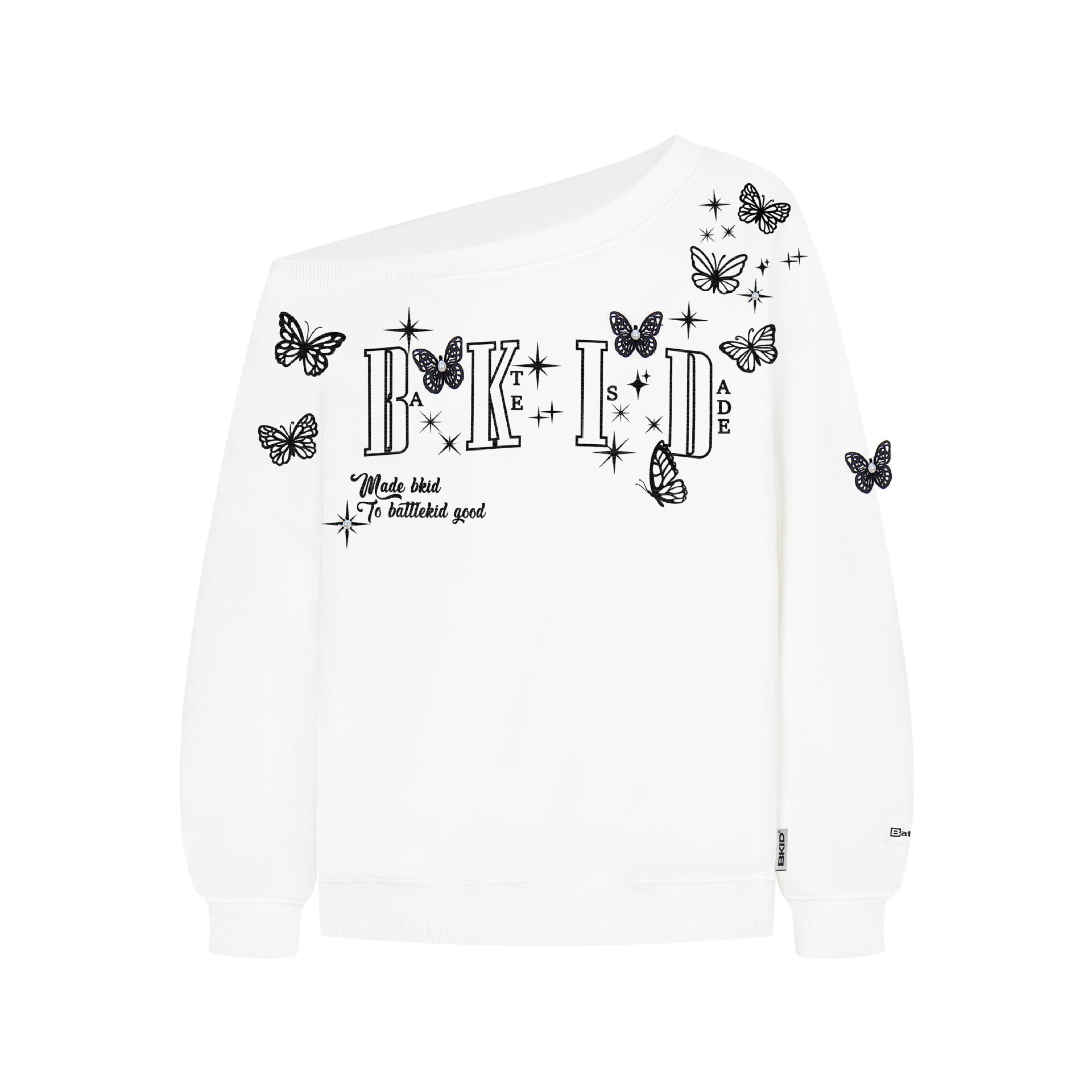Dimensional Winged Flame Studded Hoodie