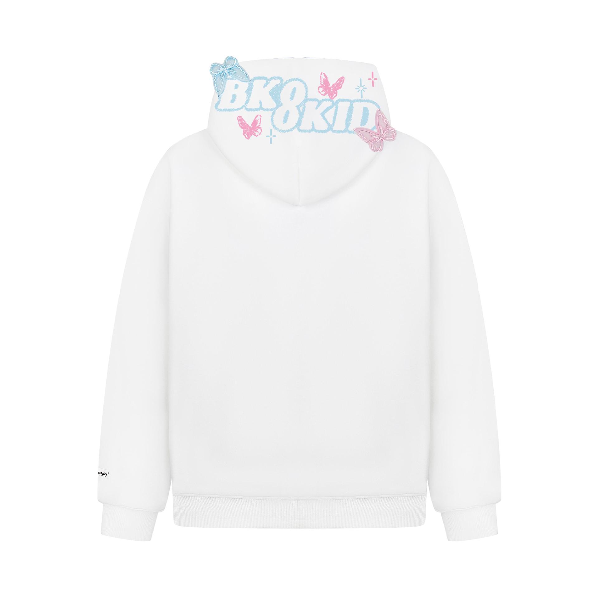 Vibrant Embossed Wing Print Hoodie