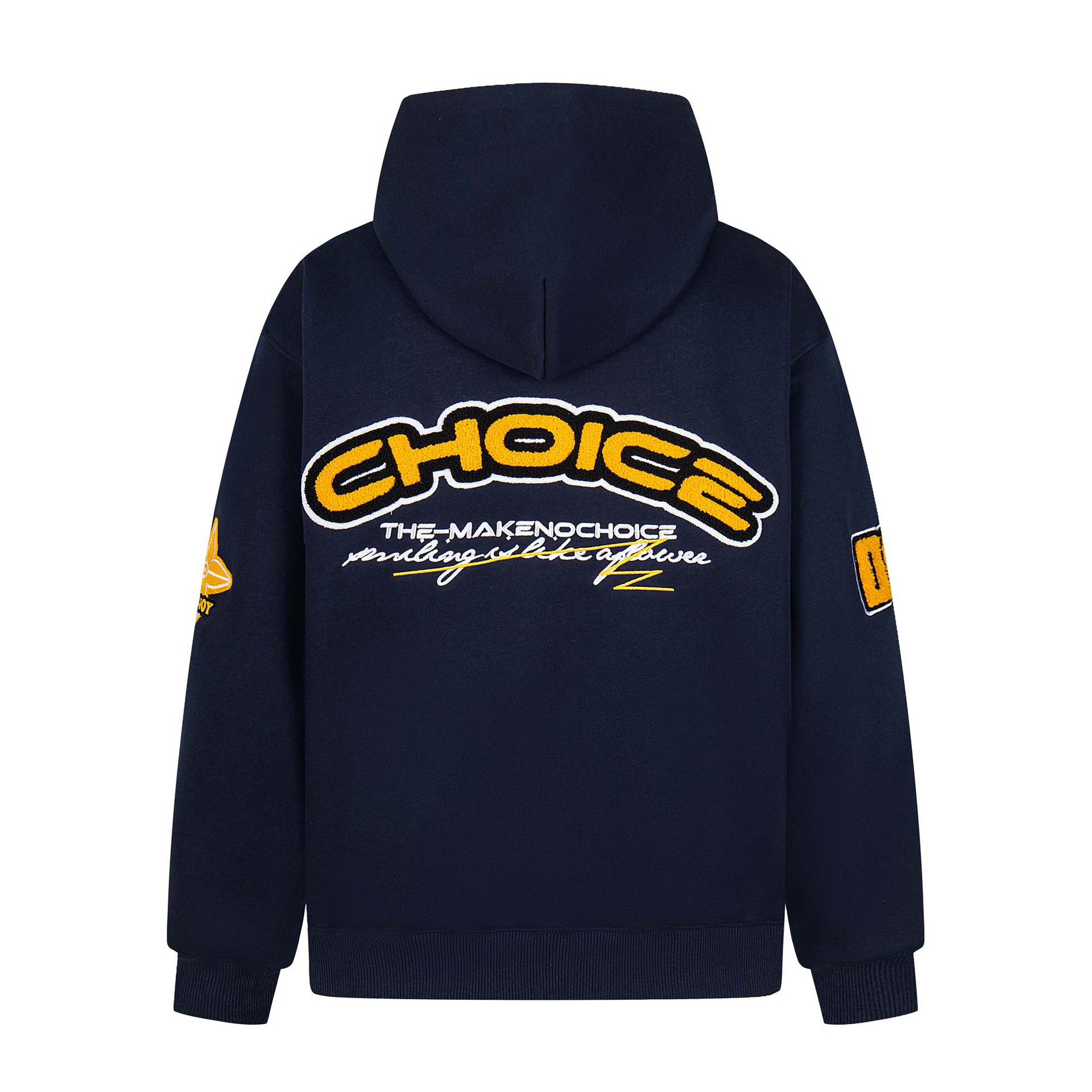 Text Embroidered Long Sleeve Oversized Cotton Hoody
