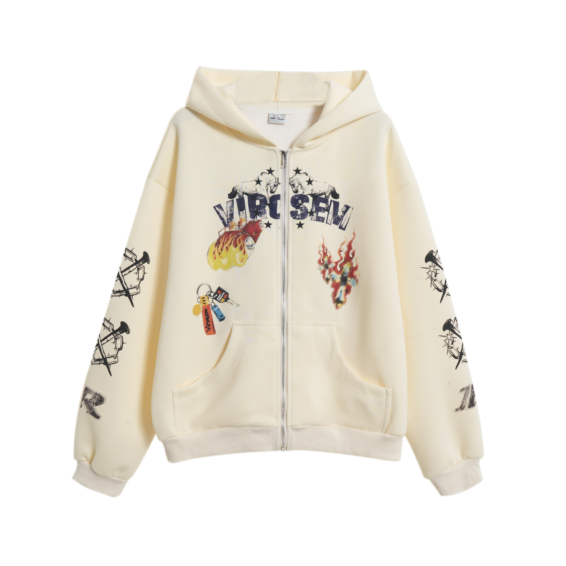 Oversized American Printed Long Sleeve Hoody Cardi