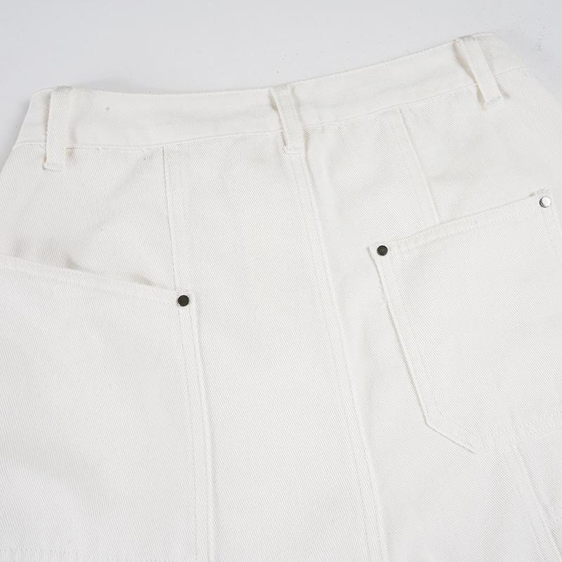 Unique Spicy Girl Women's Wide Leg Jeans with Rivet Decoration, Irregular Design, Loose Fit Casual Long Pants for Women