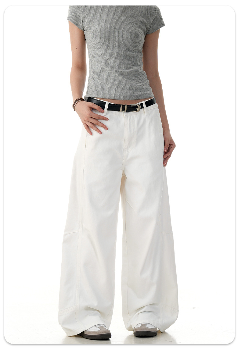 Loose Workwear Casual Pants for Men and Women Design Sense Loose Wide-Leg Straight Trousers