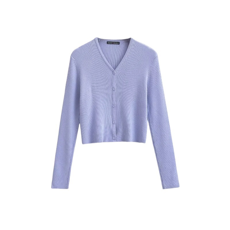 Ladies Business Slim Fit Solid Plunge Knit Sweater