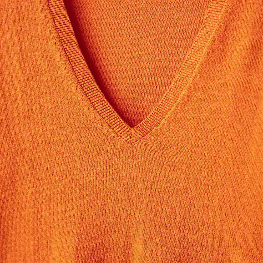 Ladies Full Arm Plain Notched Sweater