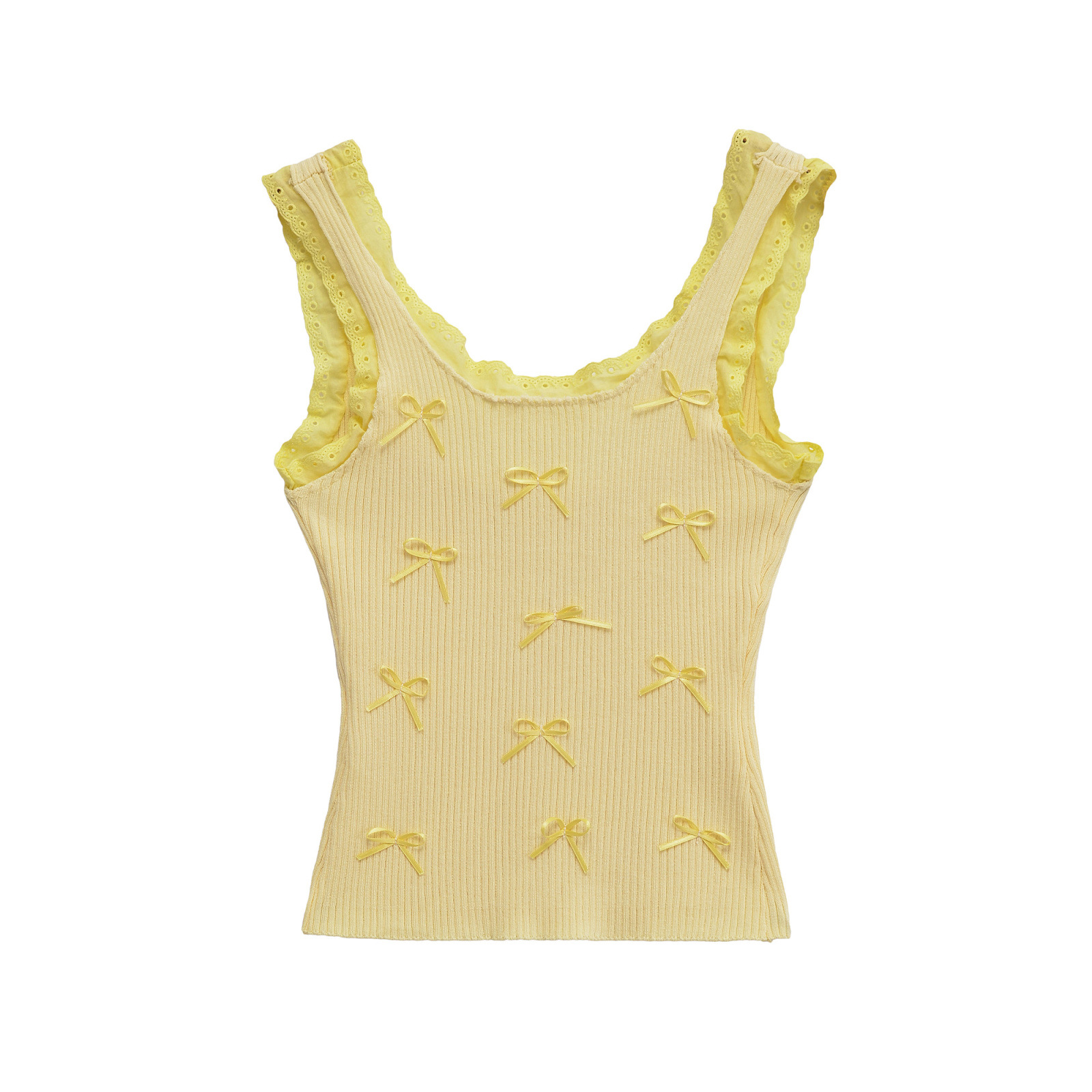Ribbon Tie Crew Neck Vest