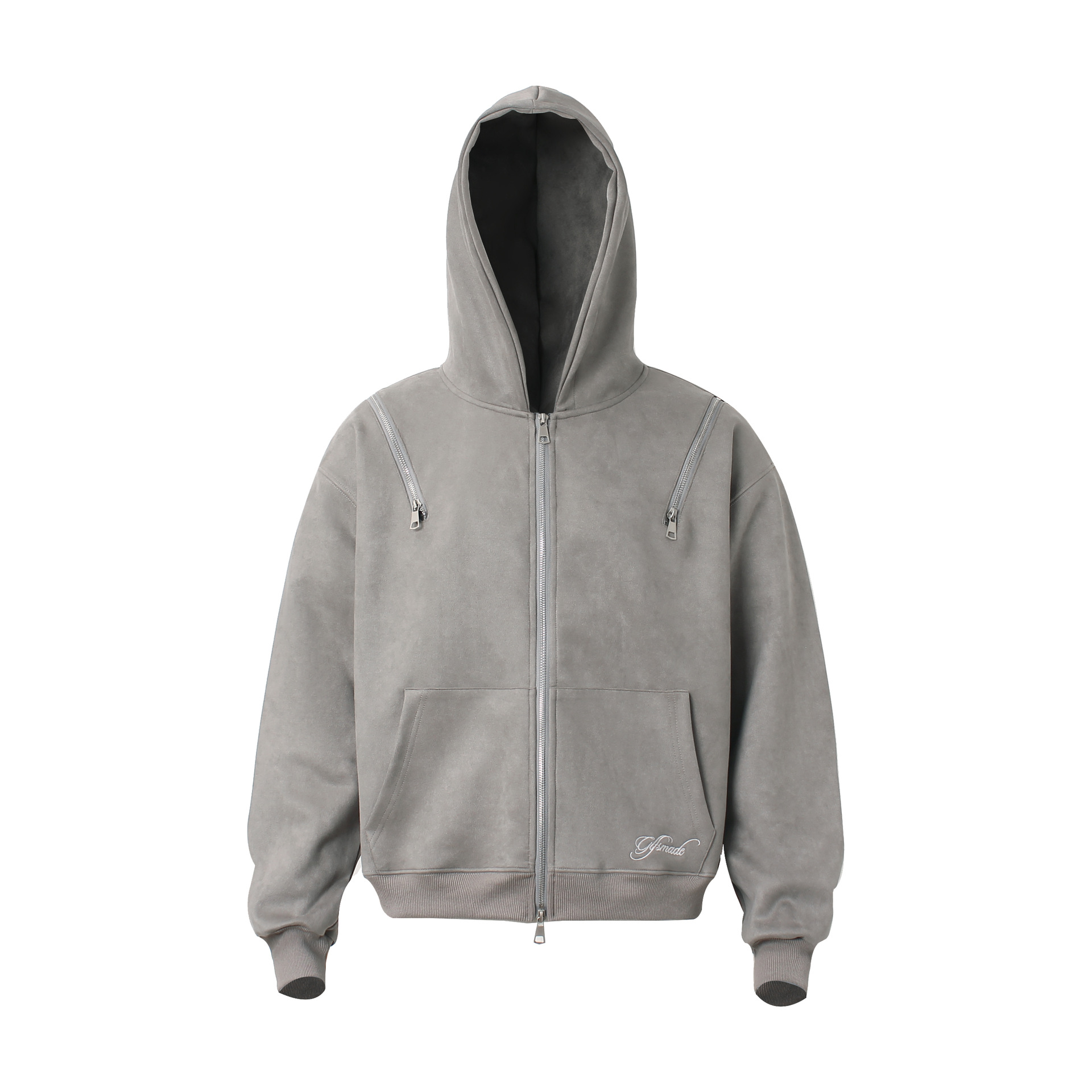 Men Boxy Retro Zip Hood Sweater