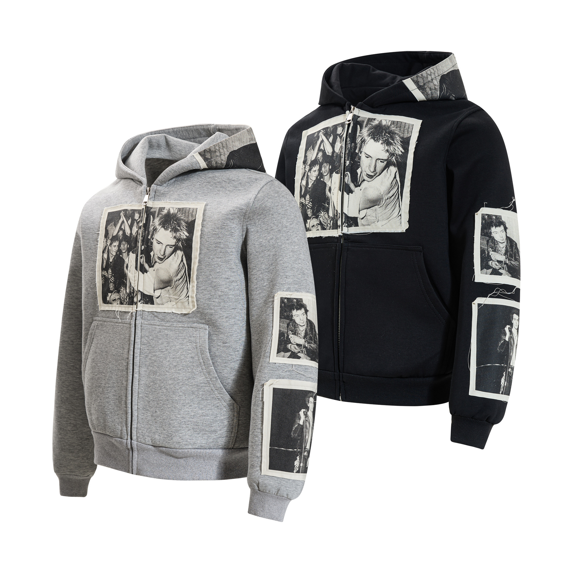 Man's American Retro Cotton Front Zip Sweatshirt