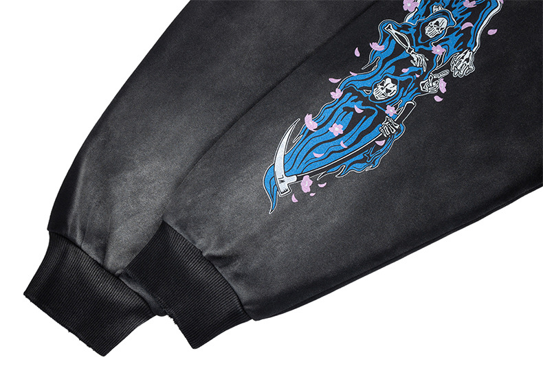 Vintage Streetwear Skeleton Graphic Hoodie