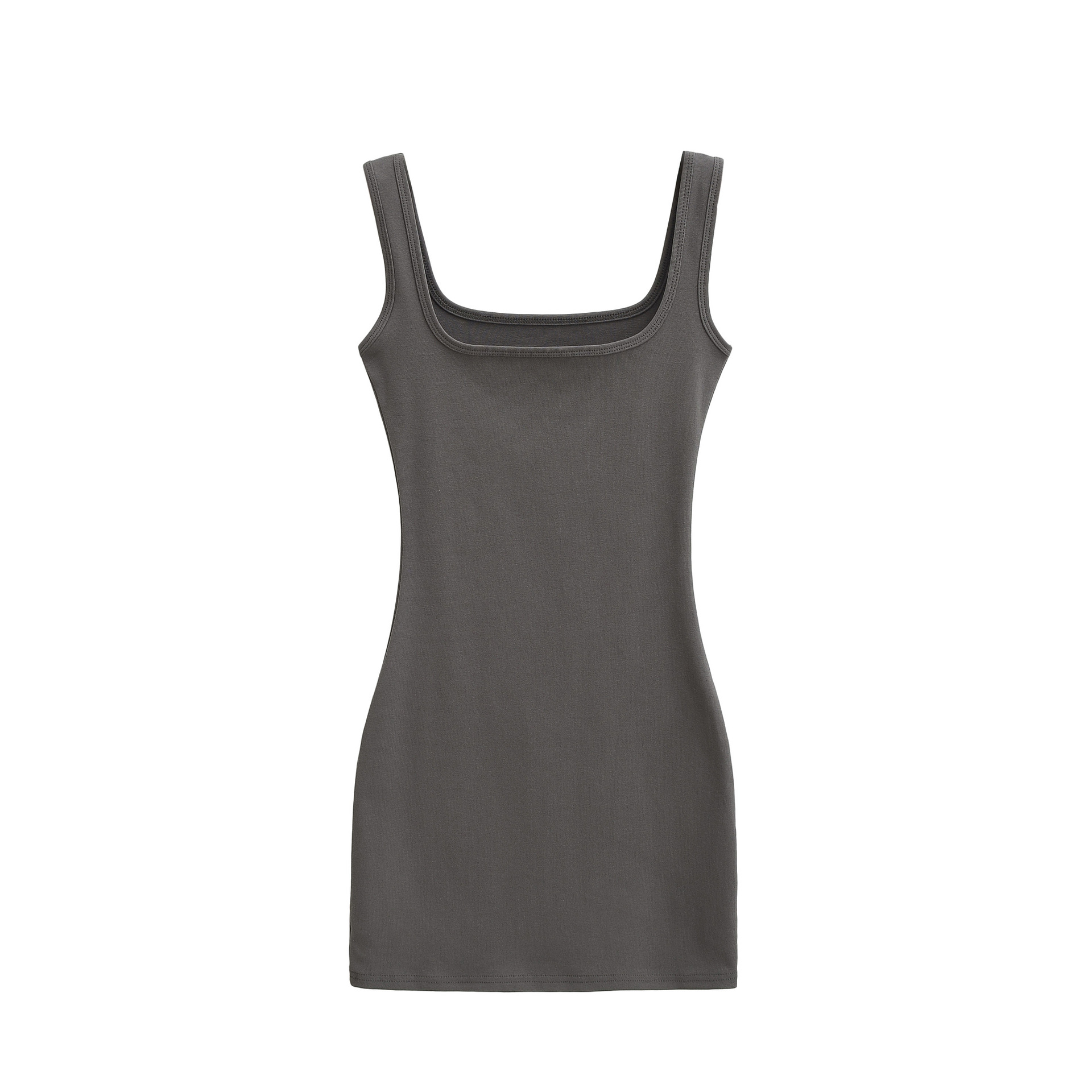Deep U-Neck Strapless Dress